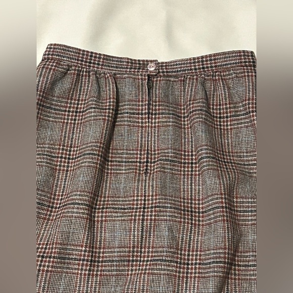 Vintage Pendleton 100% Virgin Wool Brown Plaid Skirt - S - Picture 6 of 8